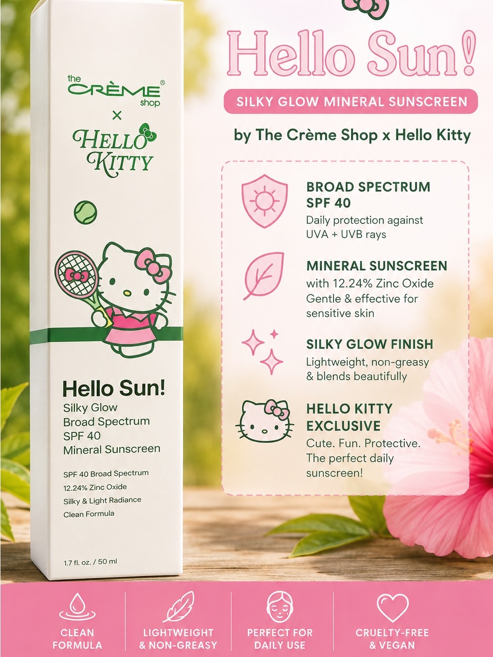 Hello Sun! Silky Glow Mineral Sunscreen SPF 40 - Pink